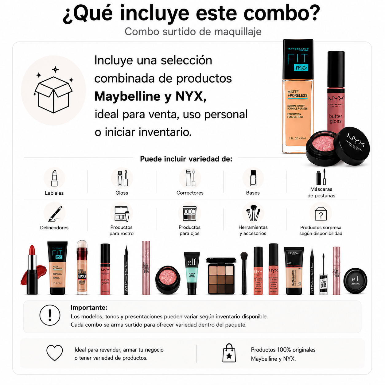 Paquete: Maybelline y NYX