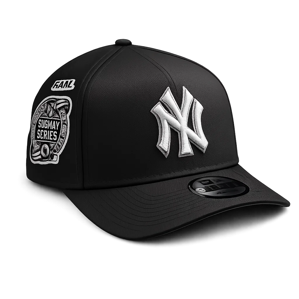 NY Yankees Black White Side Patch Edition